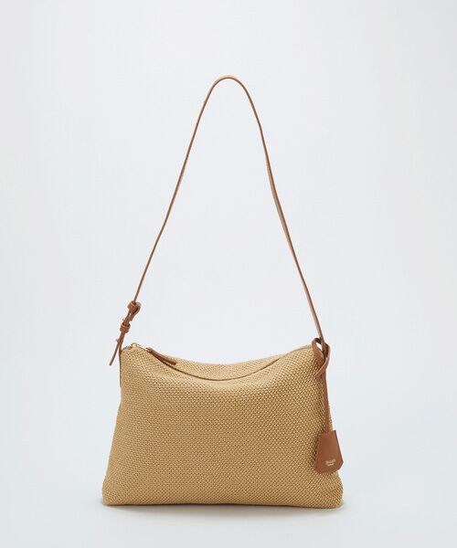 TOPKAPI / トプカピ ショルダーバッグ | 【Breath TOPKAPI】レザーコンビ 雑材風 シンプル ショルダーバッグ チャーム付き | 詳細10