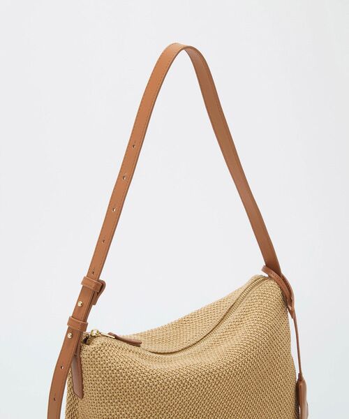 TOPKAPI / トプカピ ショルダーバッグ | 【Breath TOPKAPI】レザーコンビ 雑材風 シンプル ショルダーバッグ チャーム付き | 詳細11