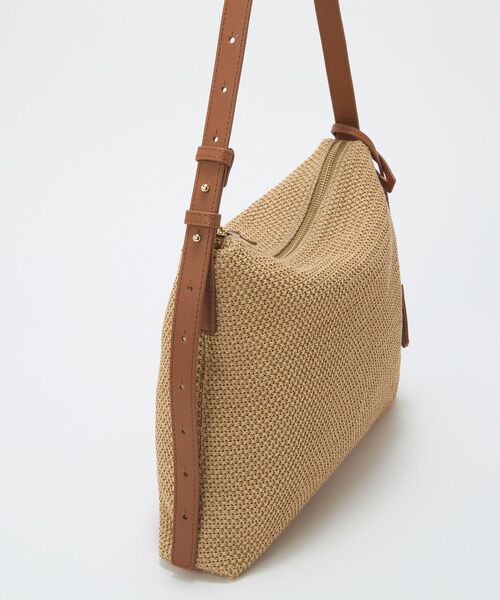 TOPKAPI / トプカピ ショルダーバッグ | 【Breath TOPKAPI】レザーコンビ 雑材風 シンプル ショルダーバッグ チャーム付き | 詳細12