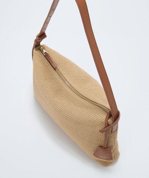 TOPKAPI / トプカピ ショルダーバッグ | 【Breath TOPKAPI】レザーコンビ 雑材風 シンプル ショルダーバッグ チャーム付き | 詳細15