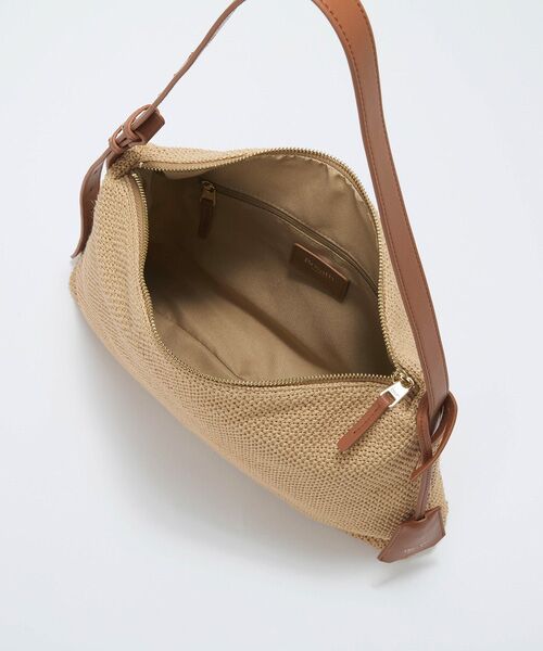 TOPKAPI / トプカピ ショルダーバッグ | 【Breath TOPKAPI】レザーコンビ 雑材風 シンプル ショルダーバッグ チャーム付き | 詳細16