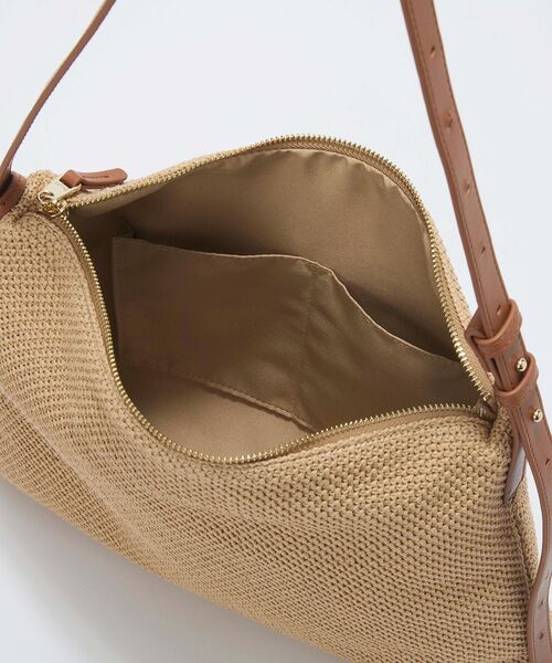 TOPKAPI / トプカピ ショルダーバッグ | 【Breath TOPKAPI】レザーコンビ 雑材風 シンプル ショルダーバッグ チャーム付き | 詳細17