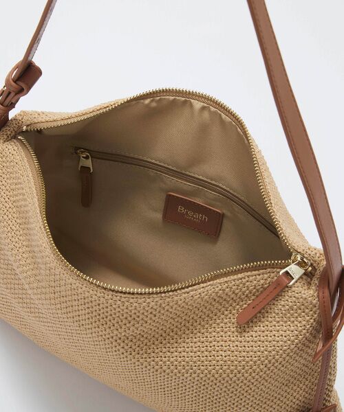 TOPKAPI / トプカピ ショルダーバッグ | 【Breath TOPKAPI】レザーコンビ 雑材風 シンプル ショルダーバッグ チャーム付き | 詳細18