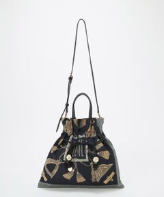 TOPKAPI / トプカピ ショルダーバッグ | 【TREASURE TOPKAPI】【アップデート】マイルドサテン スカーフ柄 巾着 ショルダートートバッグ