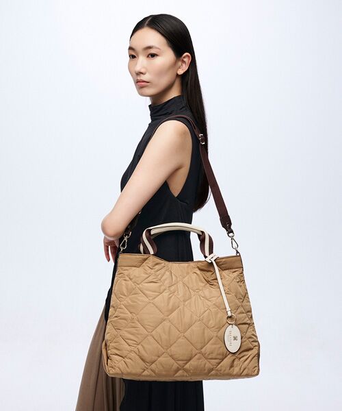 TOPKAPI / トプカピ ショルダーバッグ | 【TREASURE TOPKAPI】ストライプハンドル キルティング  2way トートバッグ A4対応 / 軽量 | 詳細4