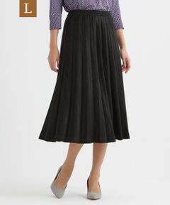 TRANS WORK (大きいサイズ) / トランスワーク (オオキイサイズ) ロング・マキシ丈スカート | 【L】【セットアップ対応】【ウォッシャブル】フェイクスエードプリーツスカート