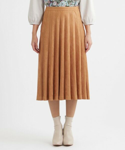 TRANS WORK (大きいサイズ) / トランスワーク (オオキイサイズ) ロング・マキシ丈スカート | 【L】【セットアップ対応】【ウォッシャブル】フェイクスエードプリーツスカート | 詳細4