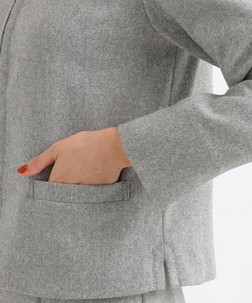 TRANS WORK (大きいサイズ) / トランスワーク (オオキイサイズ) テーラードジャケット | 【L】【セットアップ対応】【美シリーズ】【ウォッシャブル】ミックスツィードノーカラージャケット | 詳細6