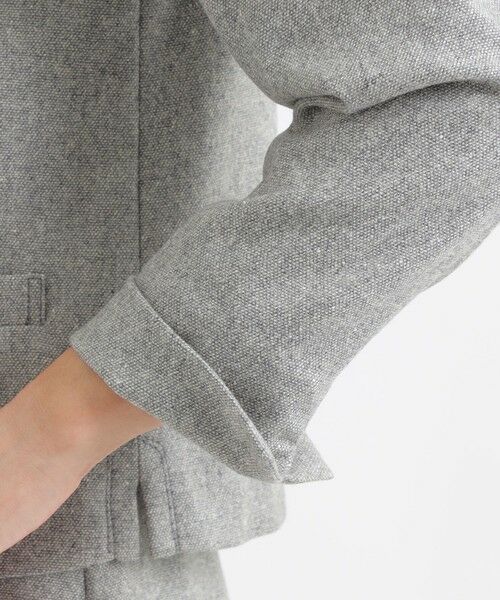 TRANS WORK (大きいサイズ) / トランスワーク (オオキイサイズ) テーラードジャケット | 【L】【セットアップ対応】【美シリーズ】【ウォッシャブル】ミックスツィードノーカラージャケット | 詳細7