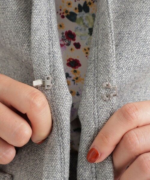 TRANS WORK (大きいサイズ) / トランスワーク (オオキイサイズ) テーラードジャケット | 【L】【セットアップ対応】【美シリーズ】【ウォッシャブル】ミックスツィードノーカラージャケット | 詳細8