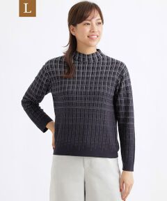TRANS WORK (大きいサイズ) / トランスワーク (オオキイサイズ) その他トップス | 【ウォッシャブル】幾何ジャカードニット