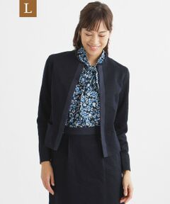 TRANS WORK (大きいサイズ) / トランスワーク (オオキイサイズ) テーラードジャケット | 【L】【セットアップ対応】【美シリーズ】【ウォッシャブル】ツィードジャージノーカラージャケット