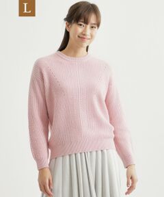 TRANS WORK (大きいサイズ) / トランスワーク (オオキイサイズ) その他トップス | 【L】コースゲージクルーネックニット