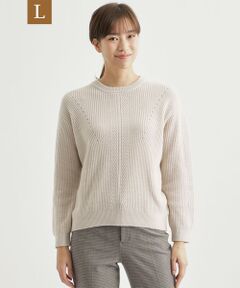 TRANS WORK (大きいサイズ) / トランスワーク (オオキイサイズ) その他トップス | 【L】コースゲージクルーネックニット