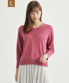 TRANS WORK (大きいサイズ) / トランスワーク (オオキイサイズ) その他トップス | 【L】【ウォッシャブル】ミックスウールVネックニット