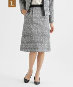 TRANS WORK (大きいサイズ) / トランスワーク (オオキイサイズ) ロング・マキシ丈スカート | 【L】【セットアップ対応】【美シリーズ】【ウォッシャブル】ツイードジャージスカート