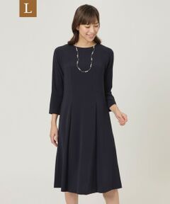 TRANS WORK (大きいサイズ) / トランスワーク (オオキイサイズ) ロング・マキシ丈ワンピース | 【L】【ウォッシャブル】ストレッチダブルクロスワンピース