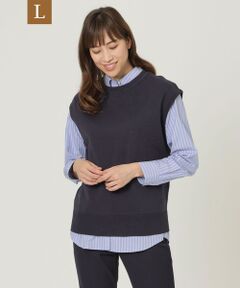 TRANS WORK (大きいサイズ) / トランスワーク (オオキイサイズ) その他トップス | 【L】【ウォッシャブル】コンパクトコットンニットベスト