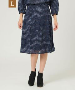 TRANS WORK (大きいサイズ) / トランスワーク (オオキイサイズ) ロング・マキシ丈スカート | 【L】【セットアップ対応】【ウォッシャブル】アーティードットプリントスカート