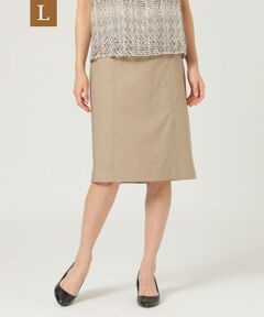 TRANS WORK (大きいサイズ) / トランスワーク (オオキイサイズ) ロング・マキシ丈スカート | 【L】【美シリーズ】【セットアップ対応】【ウォッシャブル】リネンライクブッチャースカート