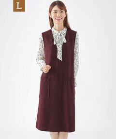 TRANS WORK (大きいサイズ) / トランスワーク (オオキイサイズ) ロング・マキシ丈ワンピース | 【L】【ウォッシャブル】プレミアムスムースジャンパースカート