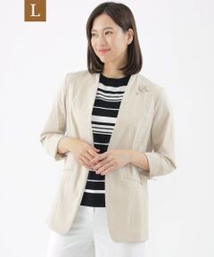 【L】【美シリーズ】【接触冷感】【UV対策】【ウォッシャブル】ストレッチVジャケット