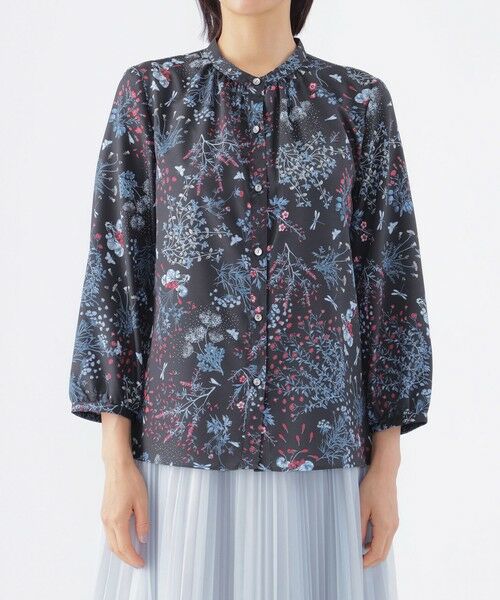 TRANS WORK (大きいサイズ) / トランスワーク (オオキイサイズ) その他トップス | 【L】【ウォッシャブル】ブルーボタニカルプリントブラウス | 詳細3