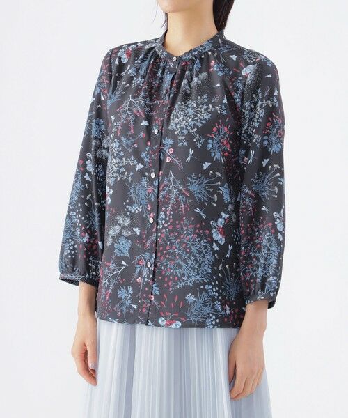 TRANS WORK (大きいサイズ) / トランスワーク (オオキイサイズ) その他トップス | 【L】【ウォッシャブル】ブルーボタニカルプリントブラウス | 詳細4