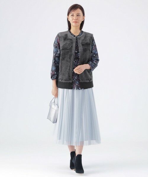 TRANS WORK (大きいサイズ) / トランスワーク (オオキイサイズ) その他トップス | 【L】【ウォッシャブル】ブルーボタニカルプリントブラウス | 詳細2