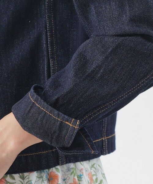 TRANS WORK (大きいサイズ) / トランスワーク (オオキイサイズ) テーラードジャケット | 【L】【ウォッシャブル】ブレンドデニムノーカラーブルゾン | 詳細5