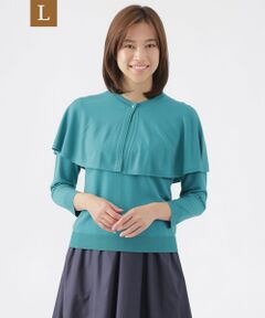 TRANS WORK (大きいサイズ) / トランスワーク (オオキイサイズ) その他トップス | 【L】【ウォッシャブル】ファインゲージケープ付ニットプルオーバー