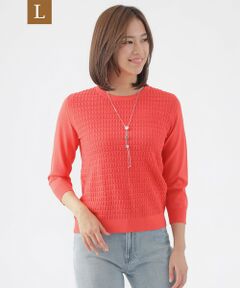 TRANS WORK (大きいサイズ) / トランスワーク (オオキイサイズ) その他トップス | 【L】【ウォッシャブル】グランドパターンニット