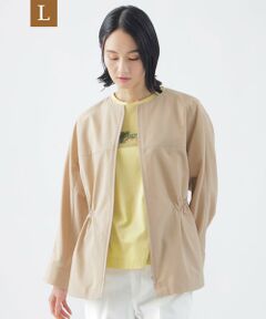 TRANS WORK (大きいサイズ) / トランスワーク (オオキイサイズ) その他アウター | 【L】【はっ水】【ウォッシャブル】T/Cタッサーノーカラーブルゾン