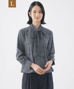 TRANS WORK (大きいサイズ) / トランスワーク (オオキイサイズ) その他トップス | 【L】【新色追加】【ウォッシャブル】ジオメトリックプリントブラウス