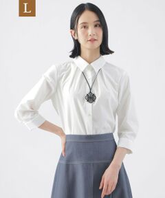 TRANS WORK (大きいサイズ) / トランスワーク (オオキイサイズ) その他トップス | 【L】【接触冷感】【UV対策】【ウォッシャブル】ファンクションタイプライターシャツブラウス