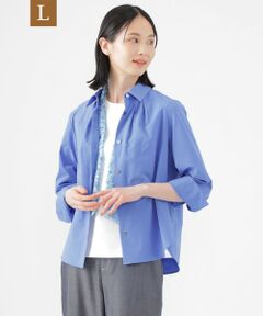 TRANS WORK (大きいサイズ) / トランスワーク (オオキイサイズ) その他トップス | 【L】【接触冷感】【UV対策】【ウォッシャブル】ファンクションタイプライターシャツブラウス