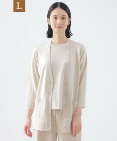 TRANS WORK (大きいサイズ) / トランスワーク (オオキイサイズ) その他トップス | 【L】【ウォッシャブル】ヴィスコースストレッチVネックカーディガン