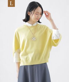 TRANS WORK (大きいサイズ) / トランスワーク (オオキイサイズ) その他トップス | 【L】【ウォッシャブル】コットンギマクルーネックニット