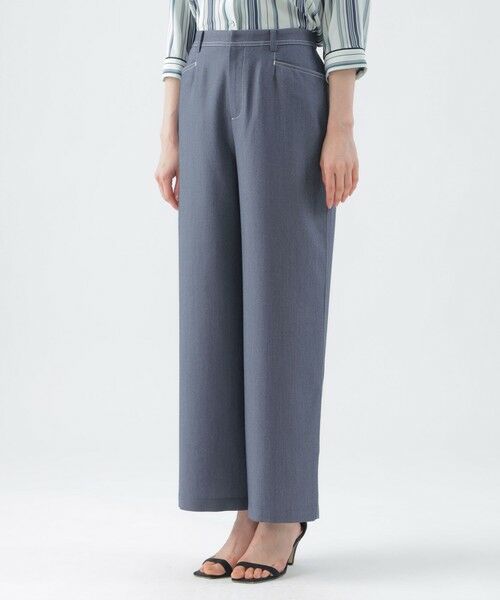 TRANS WORK (大きいサイズ) / トランスワーク (オオキイサイズ) その他パンツ | 【L】【ウォッシャブル】ライトシャンブレーデニムワイドストレートパンツ | 詳細3