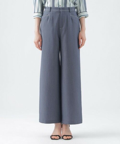 TRANS WORK (大きいサイズ) / トランスワーク (オオキイサイズ) その他パンツ | 【L】【ウォッシャブル】ライトシャンブレーデニムワイドストレートパンツ | 詳細2