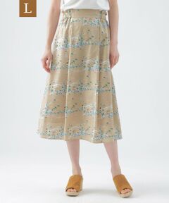 【新品未着用タグ付美品】トランスワークTRANSWORK刺繍フレアスカート 42 新品未着用タグ付美品】トランスワークTRANSWORK刺繍フレア