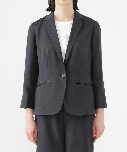 TRANS WORK (大きいサイズ) / トランスワーク (オオキイサイズ) テーラードジャケット | 【L】【美シリーズ】【UV対策】【着用しわ軽減】【ウォッシャブル】エアリーコードレーンテーラードジャケット | 詳細3