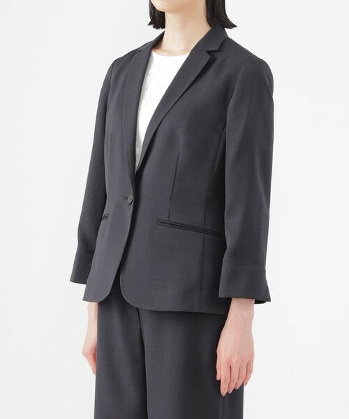 TRANS WORK (大きいサイズ) / トランスワーク (オオキイサイズ) テーラードジャケット | 【L】【美シリーズ】【UV対策】【着用しわ軽減】【ウォッシャブル】エアリーコードレーンテーラードジャケット | 詳細4