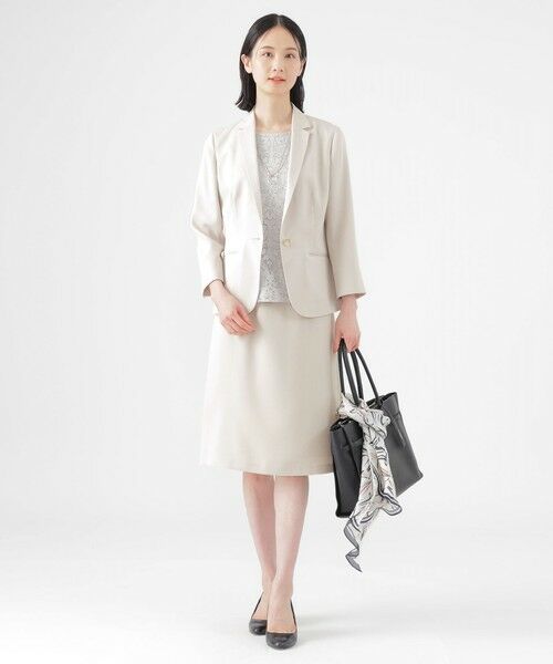 TRANS WORK (大きいサイズ) / トランスワーク (オオキイサイズ) テーラードジャケット | 【L】【美シリーズ】【UV対策】【着用しわ軽減】【ウォッシャブル】エアリーコードレーンテーラードジャケット | 詳細1