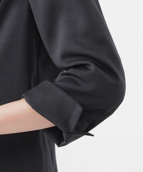 TRANS WORK (大きいサイズ) / トランスワーク (オオキイサイズ) テーラードジャケット | 【L】【美シリーズ】【UV対策】【着用しわ軽減】【ウォッシャブル】エアリーコードレーンノーカラージャケット | 詳細8