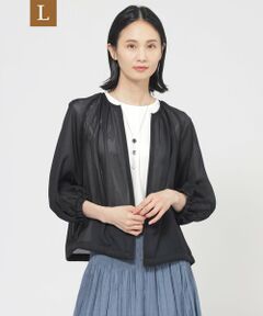 TRANS WORK (大きいサイズ) / トランスワーク (オオキイサイズ) テーラードジャケット | 【L】【ウォッシャブル】麻調メッシュブルゾン