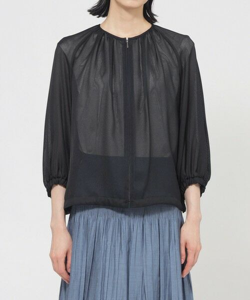 TRANS WORK (大きいサイズ) / トランスワーク (オオキイサイズ) テーラードジャケット | 【L】【ウォッシャブル】麻調メッシュブルゾン | 詳細3