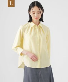 TRANS WORK (大きいサイズ) / トランスワーク (オオキイサイズ) その他トップス | 【L】【接触冷感】【UV対策】【ウォッシャブル】ファンクションタイプライターストライプシャツブラウス