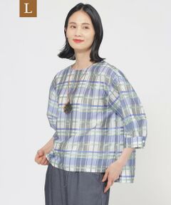 TRANS WORK (大きいサイズ) / トランスワーク (オオキイサイズ) その他トップス | 【L】【ウォッシャブル】シャドーチェックチュニックブラウス