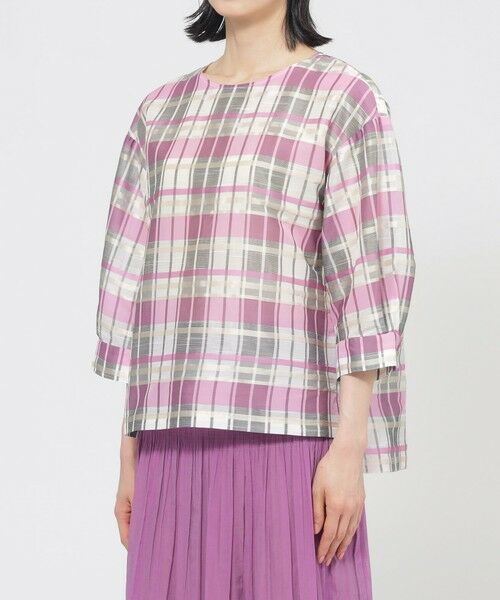 TRANS WORK (大きいサイズ) / トランスワーク (オオキイサイズ) その他トップス | 【L】【ウォッシャブル】シャドーチェックチュニックブラウス | 詳細4